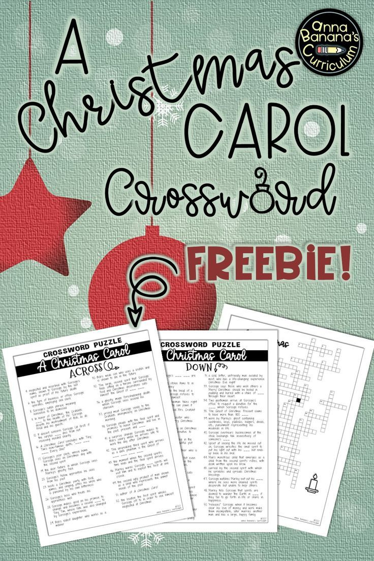 Free Crossword! with regard to Literary Crossword Puzzle a Christmas Carol