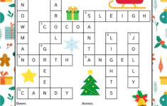 Free Printable Christmas Crossword Puzzle For Kids intended for Christmas Crossword Clue 4 Letters