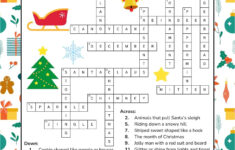 Free Printable Christmas Crossword Puzzle For Kids throughout Christmas Season Crossword Clue