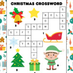 Free Printable Christmas Crossword Puzzle For Kids Within Sticker On A Christmas Present Crossword Clue
