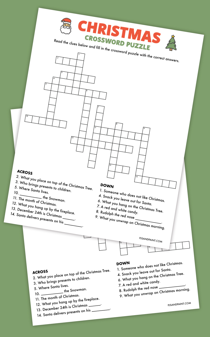 Free Printable Christmas Crossword Puzzle - Pjs And Paint intended for Crayola Christmas Crossword Answers