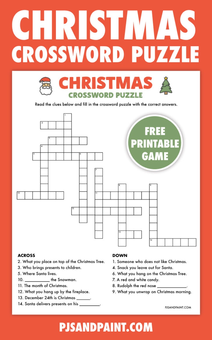 Christmas Fun Crossword Puzzle Answers