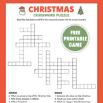 Free Printable Christmas Crossword Puzzle   Pjs And Paint Within Free Printable Christmas Crosswords