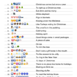 Free Printable Christmas Idioms Emoji Quiz With Answer Key In Christmas Idioms Crossword Puzzle