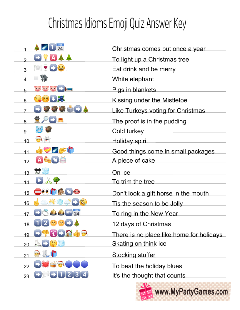 free printable christmas idioms emoji quiz with answer key in christmas idioms crossword puzzle Free Printable Christmas Idioms Emoji Quiz With Answer Key in Christmas Idioms Crossword Puzzle