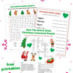 Free Printable The Grinch Word Games Regarding Christmas Travelers Crossword Clue