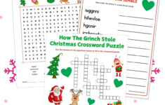 Free Printable The Grinch Word Games regarding Christmas Travelers Crossword Clue