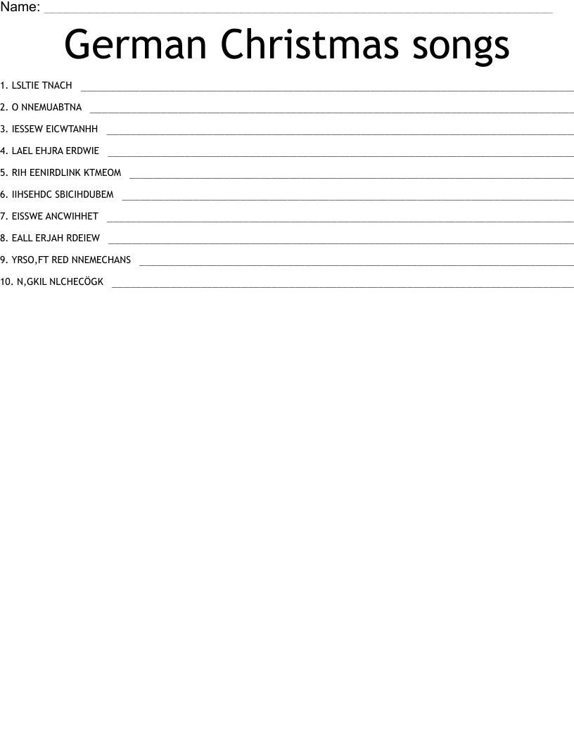 german christmas songs word scramble wordmint within german christmas carol crossword German Christmas Songs Word Scramble - Wordmint within German Christmas Carol Crossword