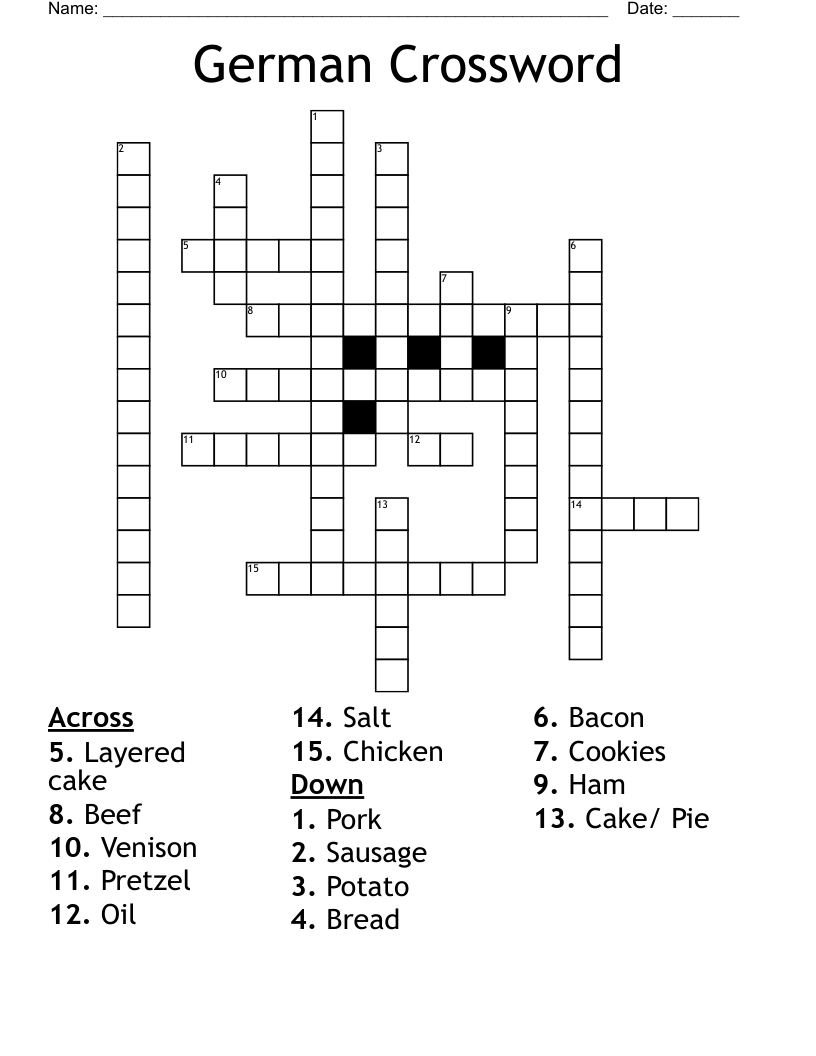 German Crossword - Wordmint inside German Christmas Bread Crossword Clue