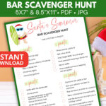 Holiday Scavenger Hunt For Adults   Etsy Uk Throughout Christmas Themed Pub Crawl Crossword Clue