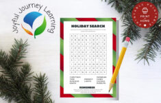 Holiday Word Search Activity Sheet | Christmas Kids Activity | Instant  Download | Education Resource | Homeschool Resource | Christmas Fun for Spot For Some Christmas Decorations Crossword Clue