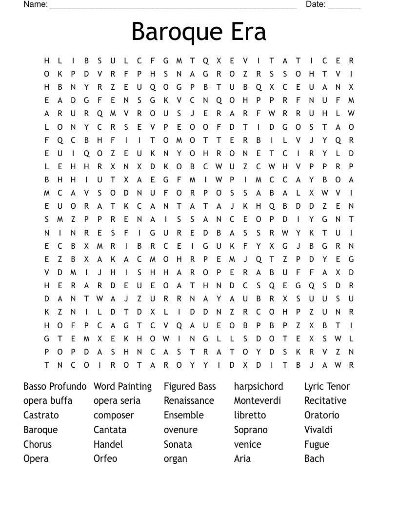 Johann Sebastian Bach Word Search - Wordmint regarding Christmas Oratorio Composer Crossword Clue