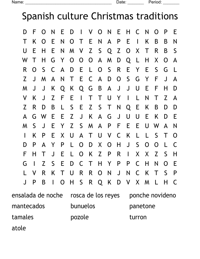 Las Posadas Word Search - Wordmint with Posadas Christmas Tradition Crossword