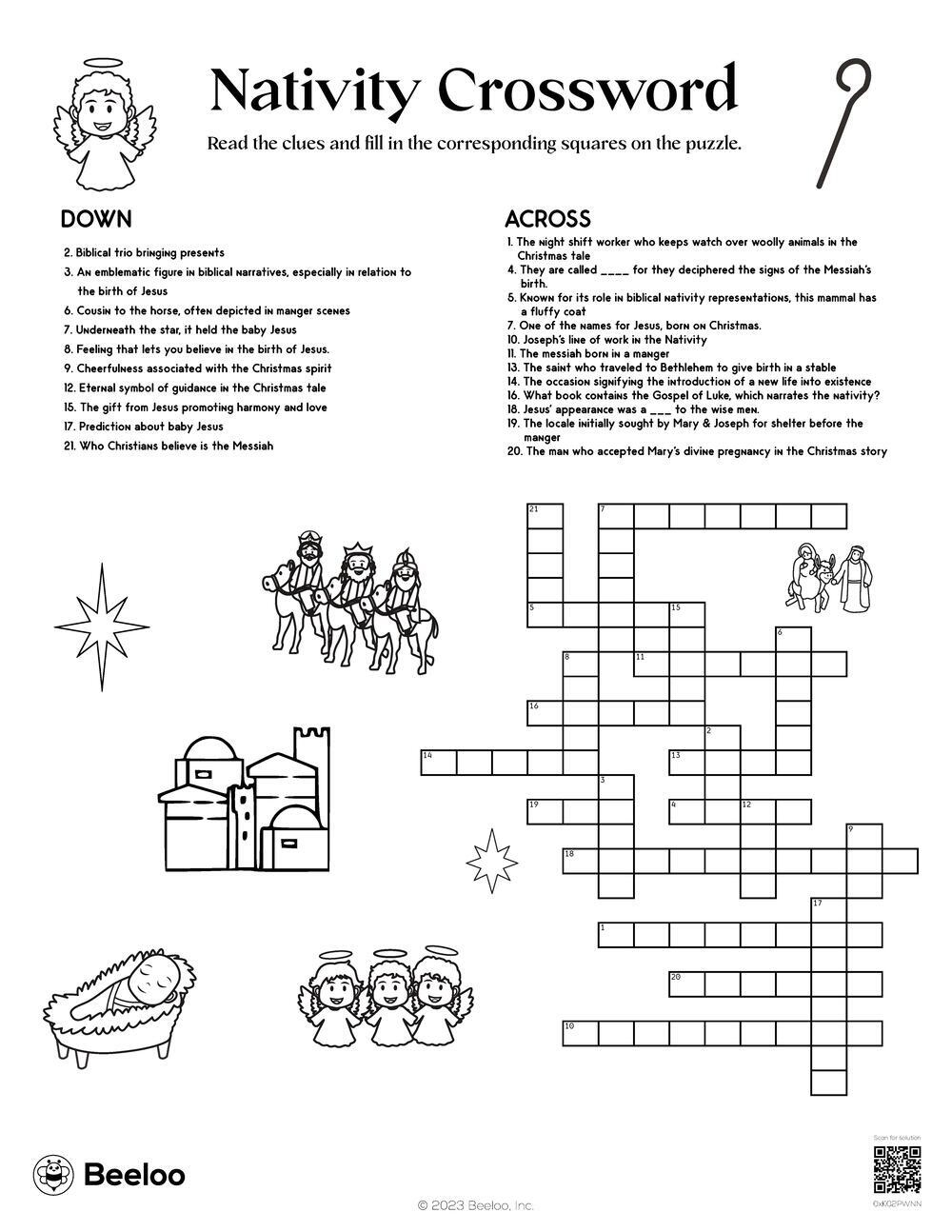 nativity themed crossword puzzles beeloo printable crafts and for the christmas story crossword puzzle Nativity-Themed Crossword Puzzles • Beeloo Printable Crafts And for The Christmas Story Crossword Puzzle