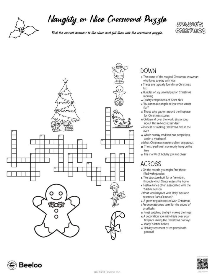 Christmas Morning Activity Crossword Christmas Morning Activity Crossword