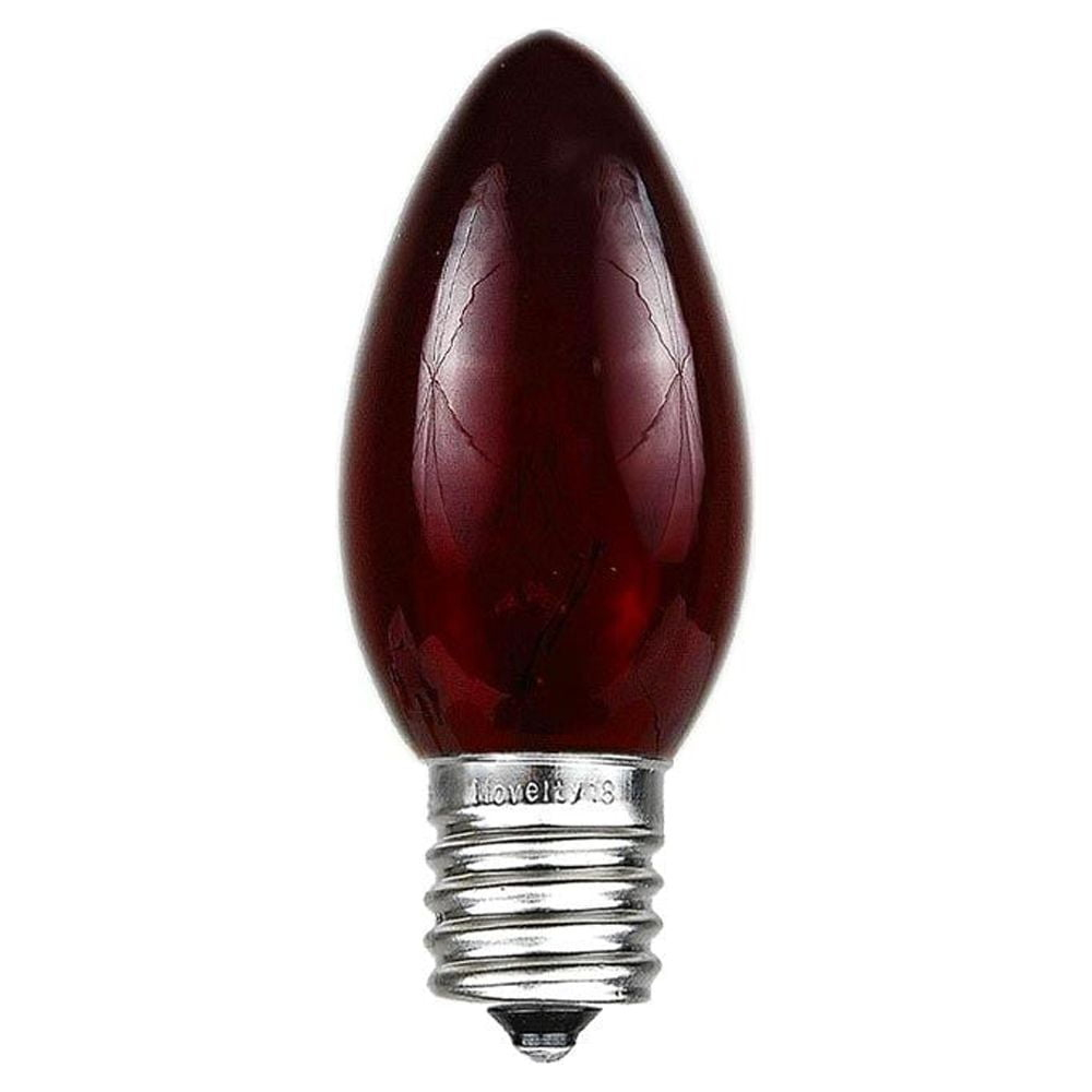 Novelty Lights 25 Pack C7 Outdoor Christmas Replacement Bulbs, Red in Type Of Bulb In Christmas Lights Crossword