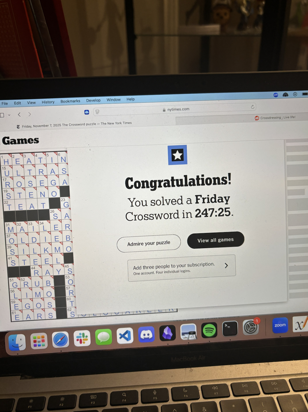 Nyt Friday 11/07/2025 Discussion : R/Crossword for Christmas Song Milker Crossword