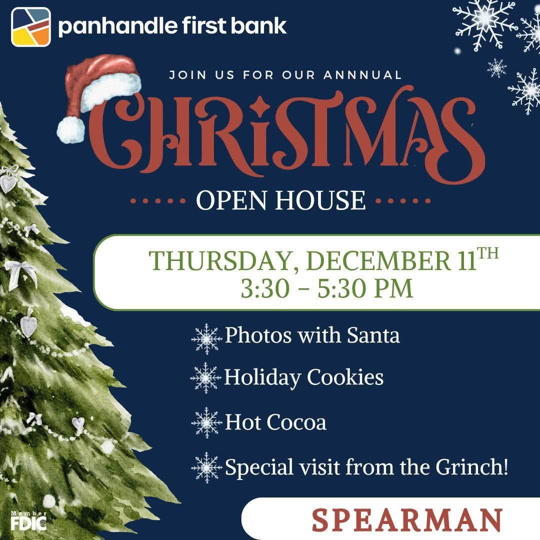 Panhandle First Bank Christmas Open House December 11 throughout Christmas Eve Visitor Crossword Clue