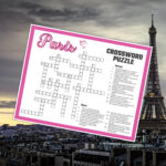 Paris Crossword Puzzle Printable Game, Fun Travel Theme Birthday Activity,  Love France City, French Gathering Word Game Pdf, Parisian Party Within Christmas In Paris Crossword Clue