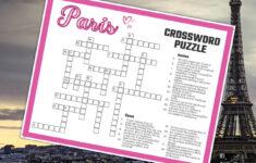 Paris Crossword Puzzle Printable Game, Fun Travel Theme Birthday Activity,  Love France City, French Gathering Word Game Pdf, Parisian Party within Christmas in Paris Crossword Clue