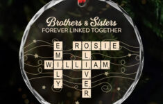 Personalised Glass Crossword Christmas Ornament For Brothers throughout Christmas Tree Decorations Crossword