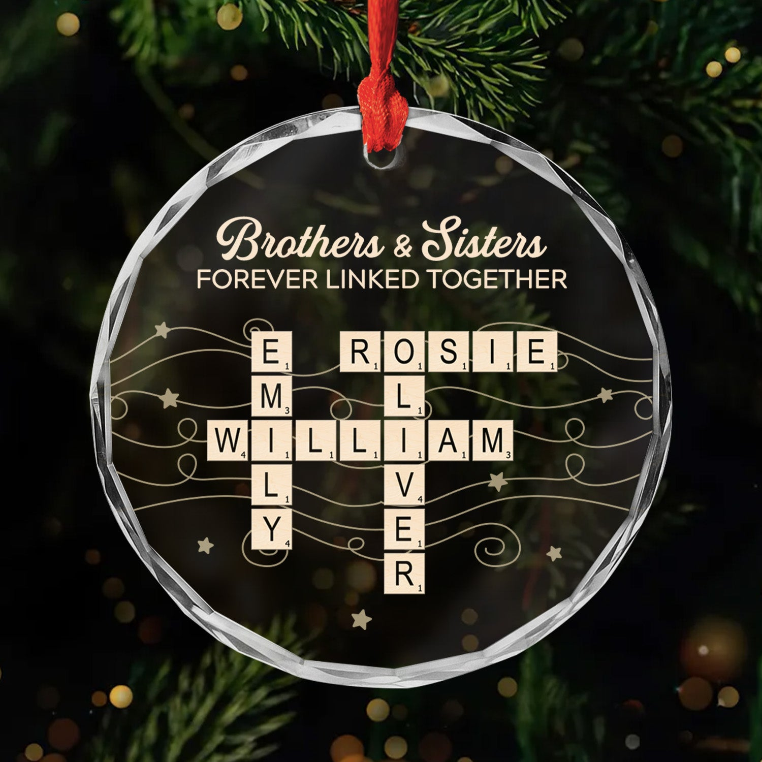 personalised glass crossword christmas ornament for brothers within christmas tree decoration crossword Personalised Glass Crossword Christmas Ornament For Brothers within Christmas Tree Decoration Crossword