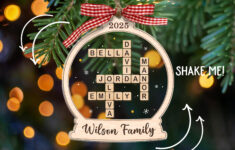 Personalized Christmas Ornament, Custom Family Christmas Ornament throughout Christmas Tree Topper Crossword