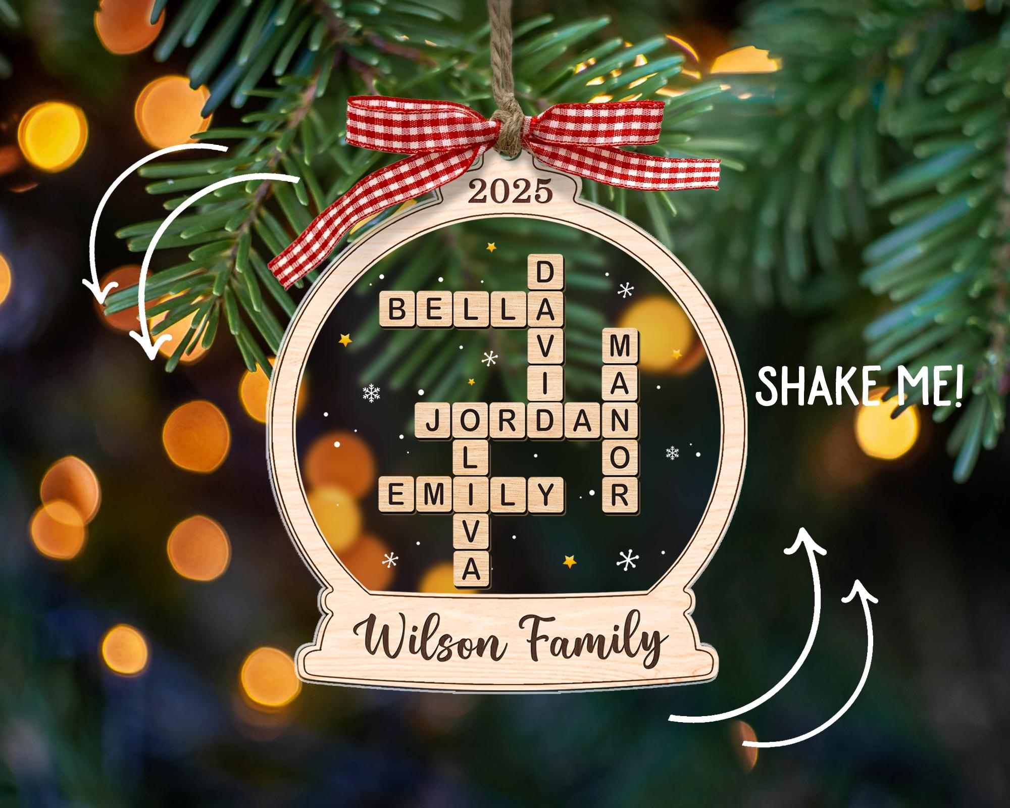 personalized christmas ornament custom family christmas ornament throughout christmas tree topper crossword Personalized Christmas Ornament, Custom Family Christmas Ornament throughout Christmas Tree Topper Crossword