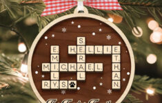 Personalized Family Crossword Christmas Ornament 2025, Custom Name for Shiny Christmas Decoration Crossword Clue