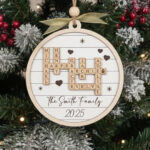 Personalized Family Crossword Wooden Ornament For Christmas Tree Within Christmas Tree Topper Often Crossword