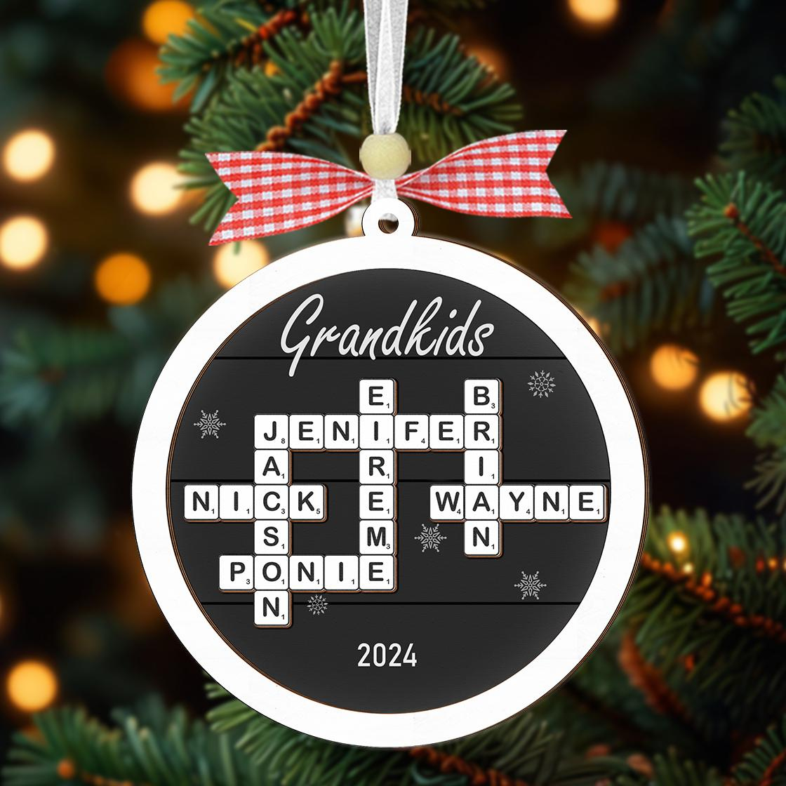 Personalized Grandparents Christmas Ornament, Scrabble Christmas with regard to Like Many Christmas Ornaments Crossword