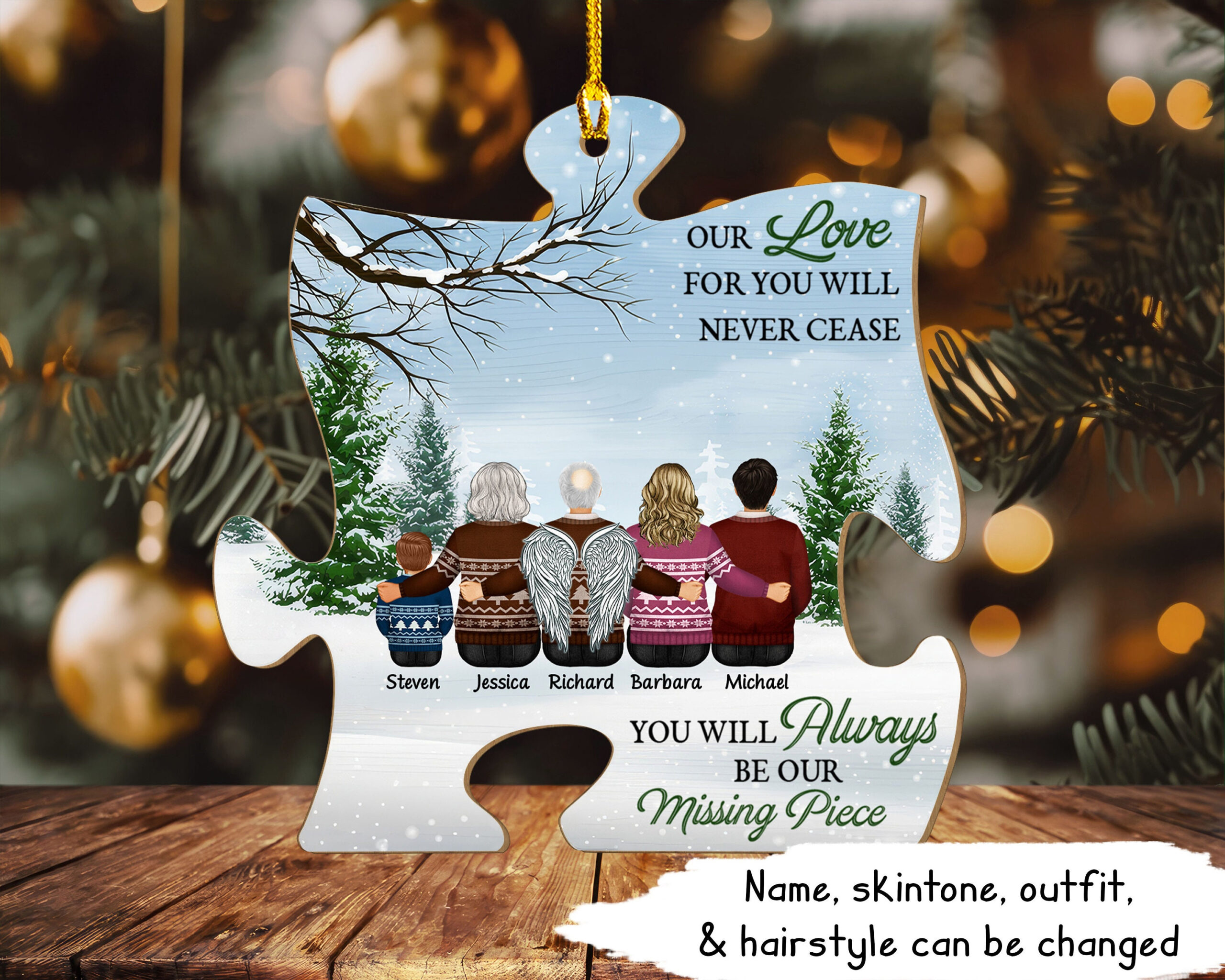 Personalized Wooden Puzzle Ornament - Etsy for Carved Figurine Popular Around Christmas Crossword