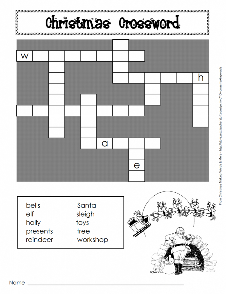 Printable Christmas Crossword Puzzle - A To Z Teacher Stuff regarding Easy Christmas Crossword Puzzle Printable