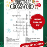Printable Christmas Crossword Puzzle With Answer Key (Digital Intended For Christmas Crossword Answer Key