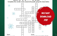 Printable Christmas Crossword Puzzle With Answer Key (Digital within Christmas Crossword Puzzle with Answers