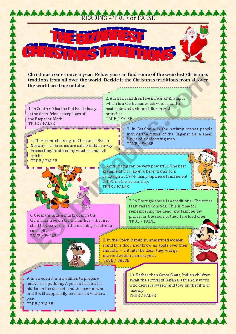 reading true or false christmas traditions with key esl pertaining to hiding the christmas tradition in norway crossword Reading - True Or False - Christmas Traditions With Key - Esl pertaining to Hiding The Christmas Tradition In Norway Crossword