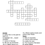 Santa Around The World Crossword   Wordmint Throughout Christmas Saint Crossword Clue