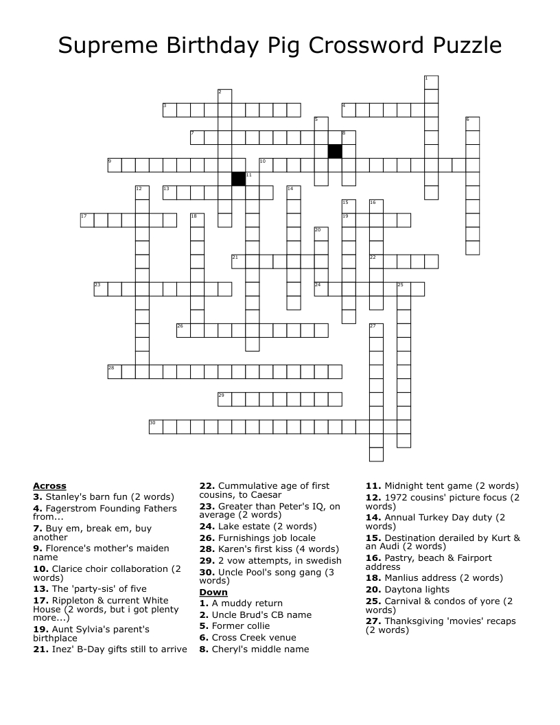 supreme birthday pig crossword puzzle wordmint intended for christmas light locale crossword Supreme Birthday Pig Crossword Puzzle - Wordmint intended for Christmas Light Locale Crossword