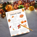 Thanksgiving Crossword Puzzle   Etsy With Regard To Seasoning For The Christmas Turkey Crossword