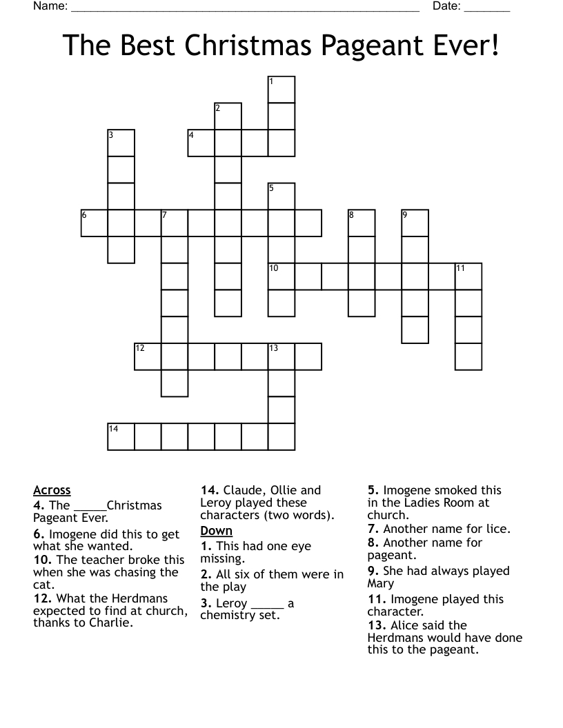the best christmas pageant ever crossword wordmint in the best christmas pageant ever crossword puzzle The Best Christmas Pageant Ever! Crossword - Wordmint in The Best Christmas Pageant Ever Crossword Puzzle