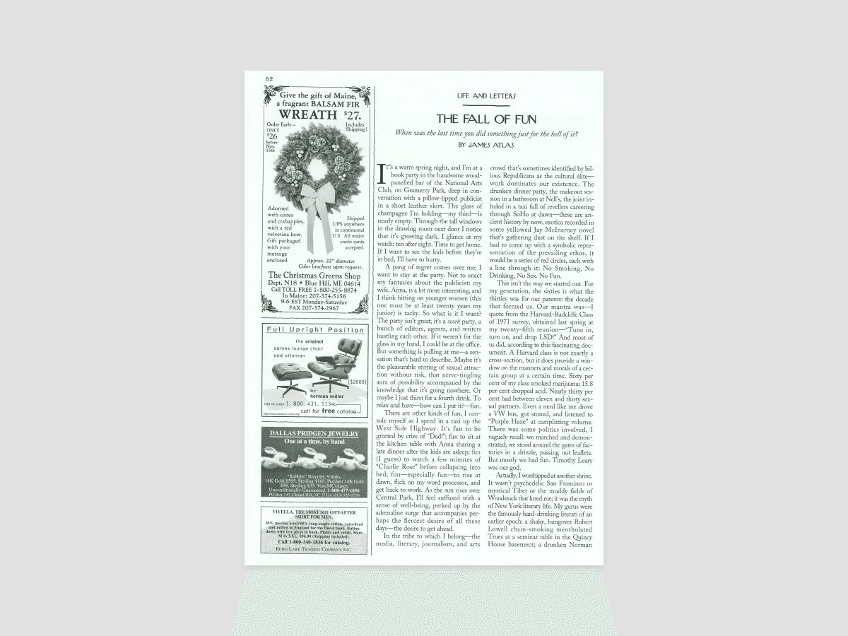 The Fall Of Fun | The New Yorker within On Christmas In 800 Ad Crossword Clue