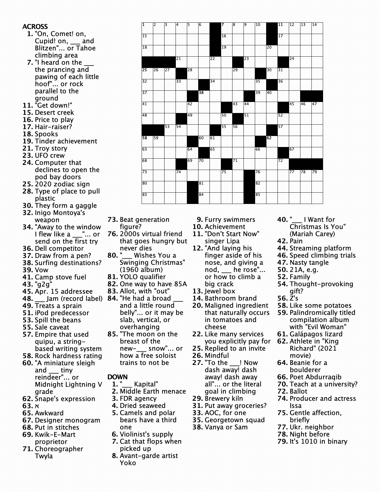 Twas The Night Before Xmas Xword! I Made This Festive Climbing in Twas The Night Before Christmas Crossword