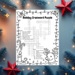 Winter Crossword   Etsy With Regard To The Holiday Zone Christmas Crossword