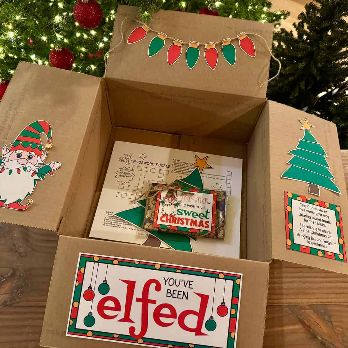 You&amp;#039;Ve Been Elfed Care Package Printables - Sunshine And Rainy Days pertaining to Sweet Treat In A Christmas Poem Crossword Clue